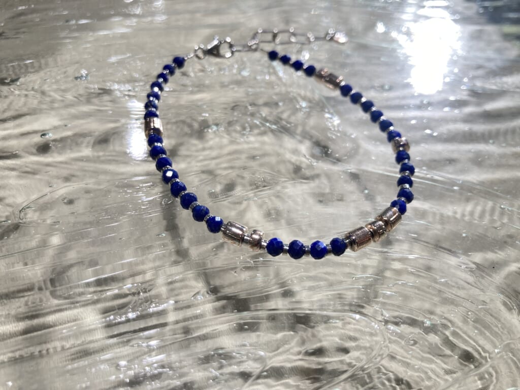 MOKUME Slice Beads Bracelet – Silver/MOKUME/Lapilazuli　モクメスライスビーズブレスレットラピスラズリ