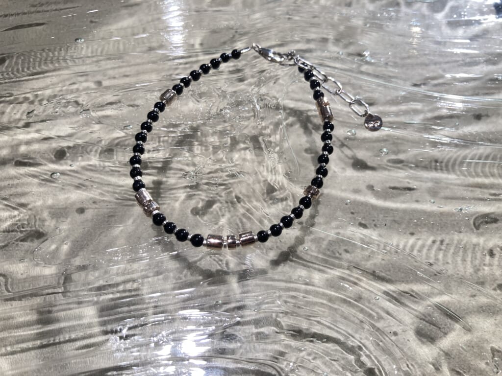 MOKUME Slice Beads Bracelet – Silver/MOKUME/Onyx　モクメスライスビーズブレスレットオニキス