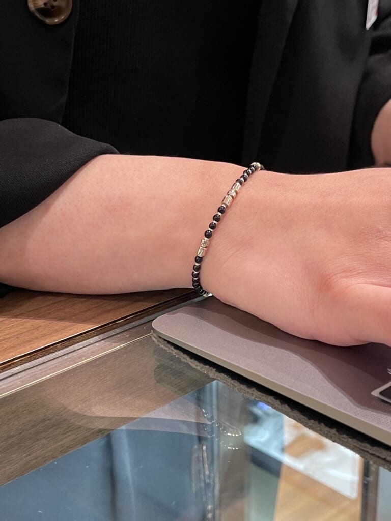 MOKUME Slice Beads Bracelet – Silver/MOKUME/Onyx　モクメスライスビーズブレスレットオニキス