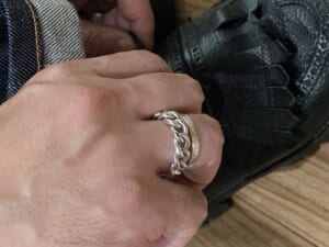 Suman Dhakhwa スーマンダックワ Carved KIHEI Chain Ring カーブドキヘイチェーンリング　Silver
