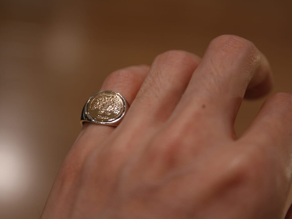 SYMPATHY OF SOUL style シンパシーオブソウルスタイル　Mini Classic Coin Ring Silver K10Yellow Gold ミニクラシックコインリング シルバー 10金