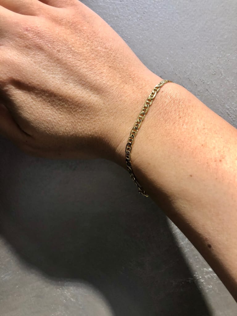 Gold Jewelry from NEW YORK マリーナチェーンブレスレット 着用
