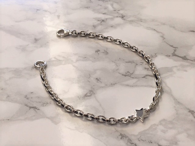 One Star Chain Bracelet-Silver-