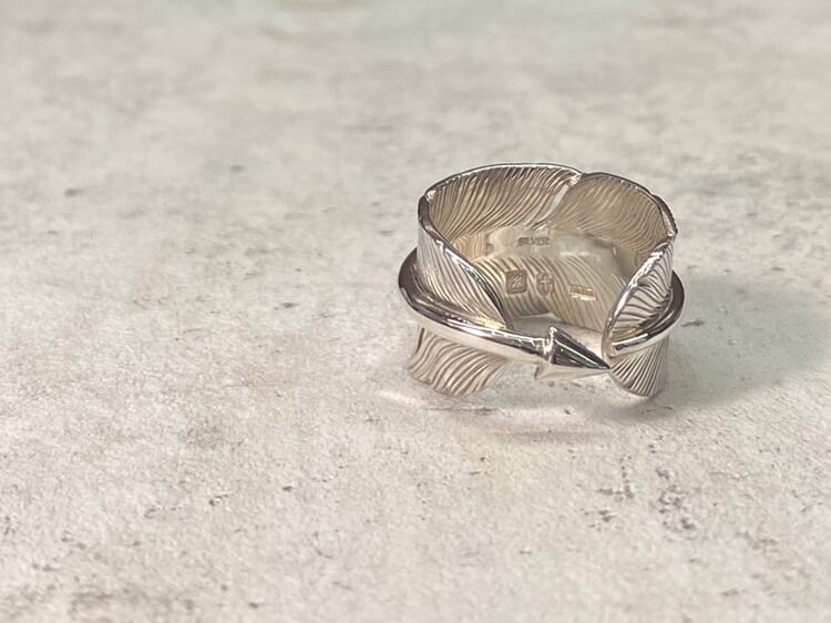 Arrow Feather Ring Silver