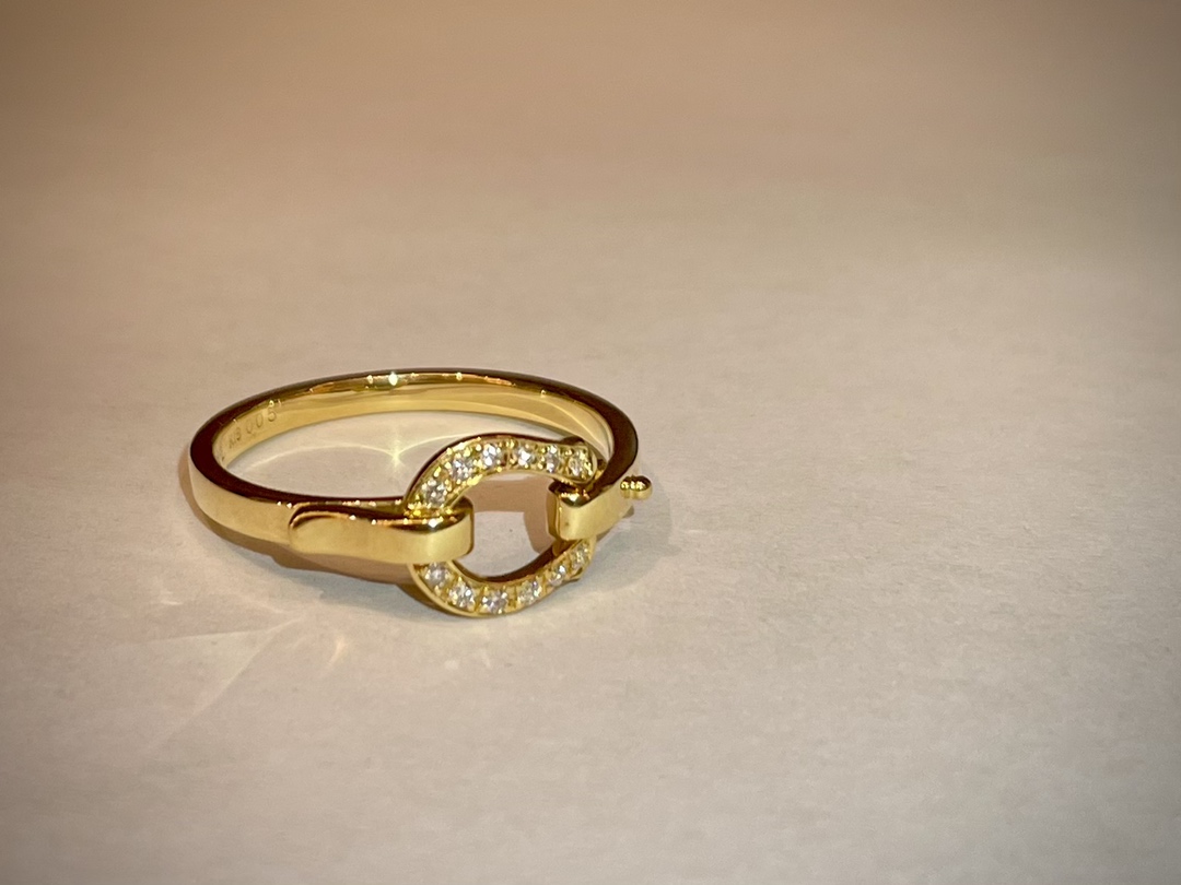 Horseshoe Band Ring Small - K18Yellow Gold w/Diamond